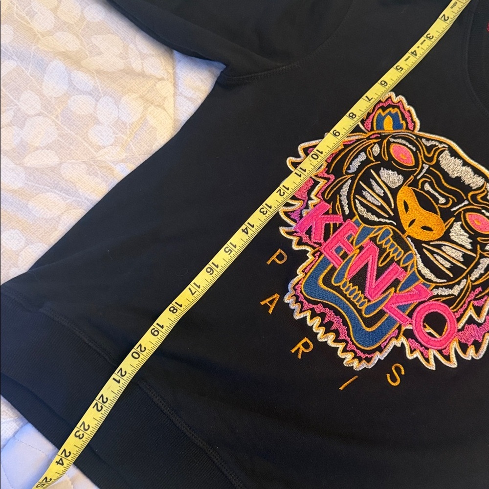 Kenzo Black Sweatshirt with Multicolor Tiger Embroidery - Picture 10 of 10